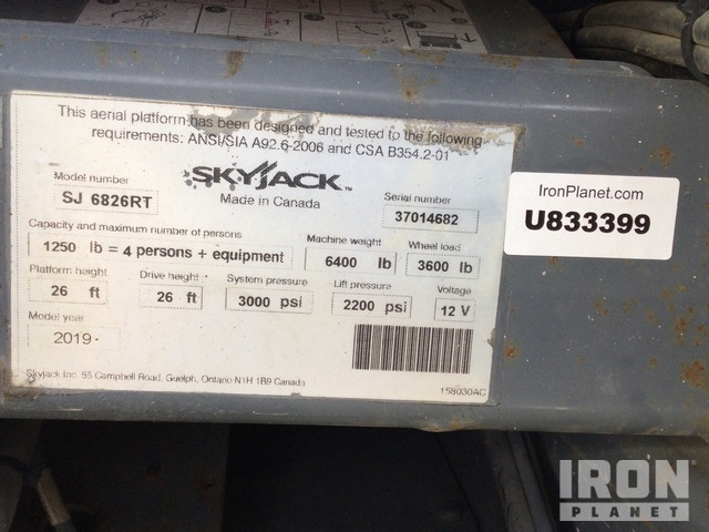 ELEVADOR TIJERA 2019 SKYJACK SJ6826RT