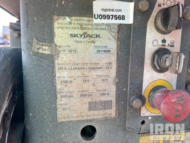 ELEVADOR TIJERA 2017 SKYJACK SJIII3219