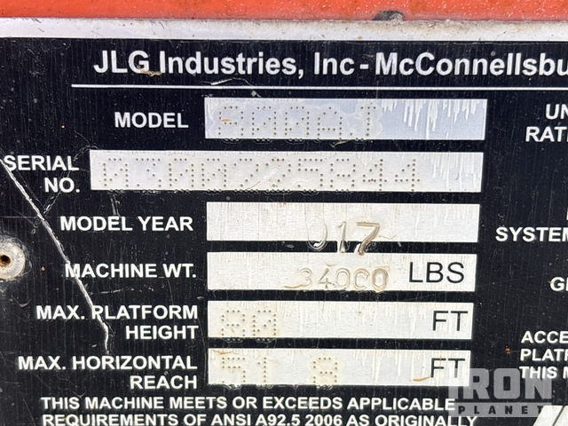 ELEVADOR ARTICULADO 2017 JLG 4WD 800AJ