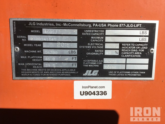 ELEVADOR TELESCóPICO 2018 JLG 4WD 460SJ