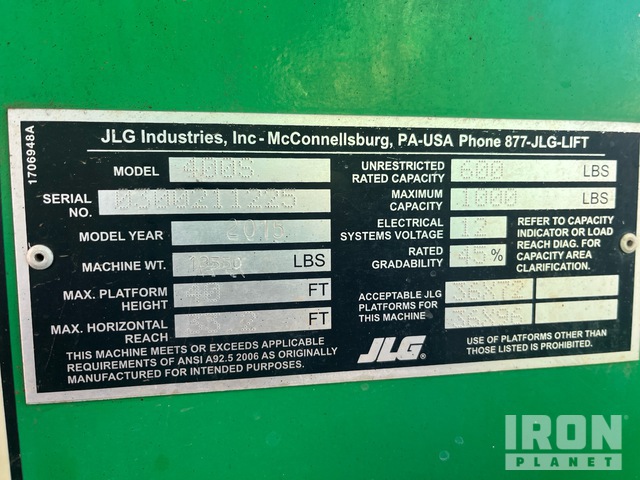 ELEVADOR TELESCóPICO 2015 JLG 4WD 400S