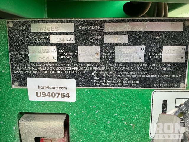 ELEVADOR TIJERA 2016 JLG 1930ES