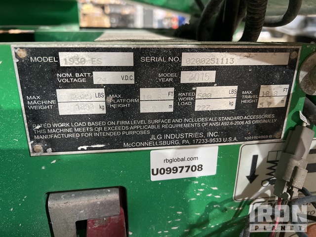 ELEVADOR TIJERA 2015 JLG 1930ES