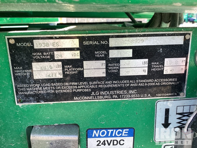 ELEVADOR TIJERA 2016 JLG 1930ES