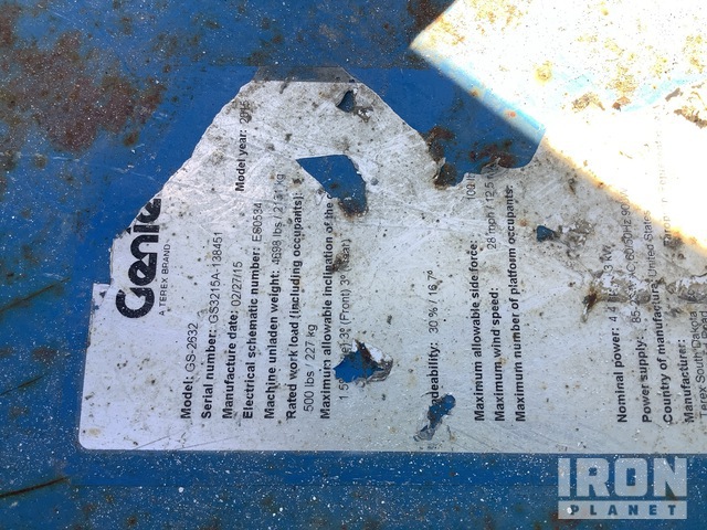 ELEVADOR TIJERA 2015 GENIE GS2632ELECTRIC