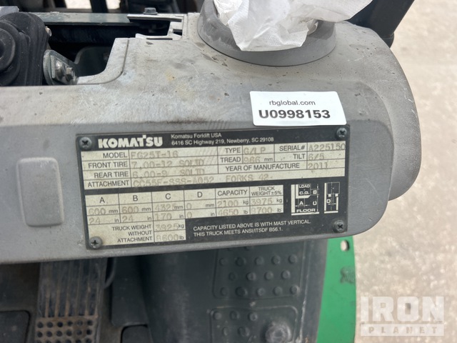 MONTACARGAS 2011 KOMATSU FG25T16