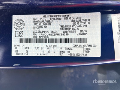 2015 Ford Escape SE 4WD سيارة رياضية متعددة الاستخدامات