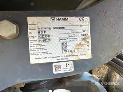 2017 Hamm H5ip Padfoot Drum Compactor