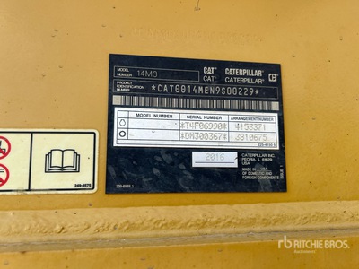2016 Cat 14M3 Motor Grader