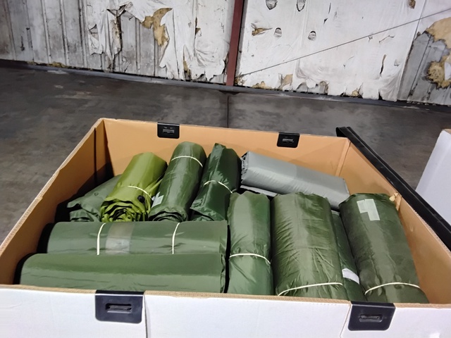Large Military Surplus Field Sleep System Lot &ndash; Inflating Mats, Bivy & Storage Sacks