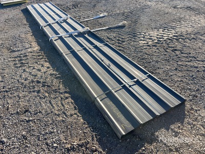 Quantity of (70) Grey Metal Roof Panels (Unused)