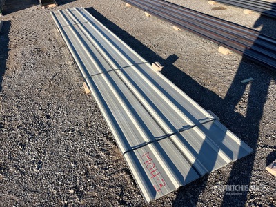 Quantity of (20) White Metal Roof Panels معدات بناء متنوعة (Unused)