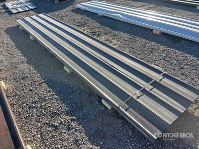 Quantity of (30) Grey Metal Roof Panels معدات بناء متنوعة (Unused)