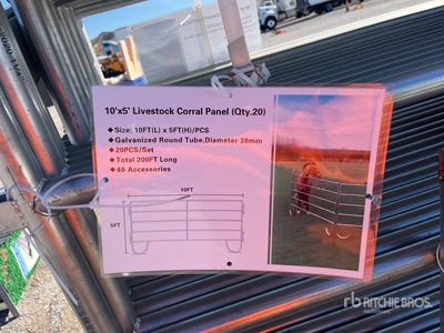Quantity of (20) 10 ft x 5 ft Livestock Panel