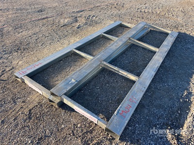 Quantity of (2) 9 ft 10 in x 3 ft Metal Pallet Forklift Thickening