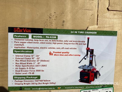 2025 STARVOX FA-TC24 24 in Tire Changer (Unused)
