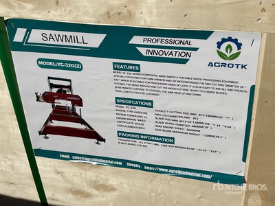 2025 AGT YC-26G(Z) Portable Sawmill (Unused)