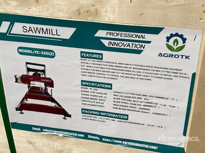 2025 AGT YC-32G(Z) Portable Sawmill (Unused)