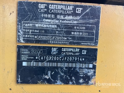2011 Cat 320D Excavadora Hidraulica / Excavadora de Cadenas