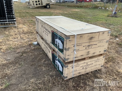 KJ K4525 Double Garage Steel Barn Shed - Unused