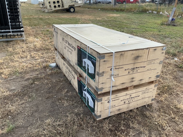 KJ K4525 Double Garage Steel Barn Shed - Unused