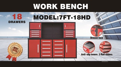 2026 suhivelee NWB-H18DR-7 7 ft 18-Drawer Workbench (Unused)