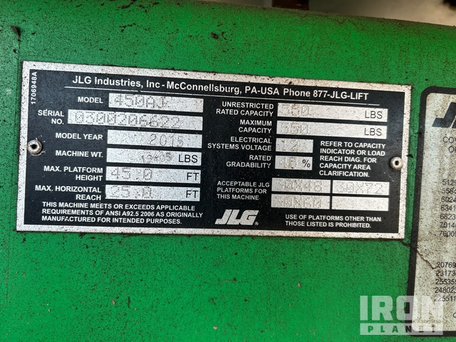 ELEVADOR ARTICULADO 2015 JLG 4WD 450AJ