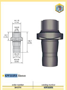 Quantity of (115) Kennametal KPF303R RX Sleeves (Unused)