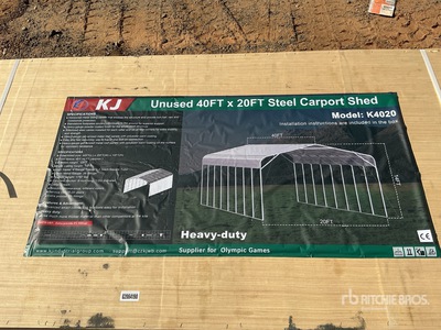 KJ K4020 Steel Carport Shed - Unused