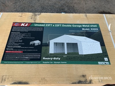 KJ K2223 Double Garage Metal Shed - Unused
