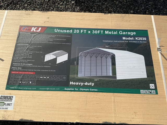 KJ K2030 Metal Garage - Unused