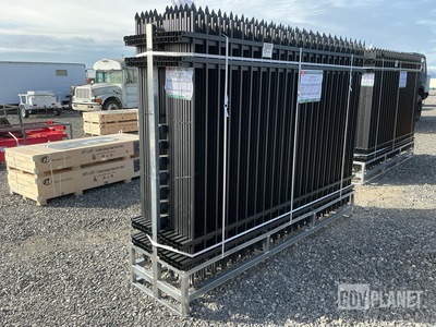 (24) Pieces of KJ Powder Coated Steel Fence w/(25) Post Connectors - Unused