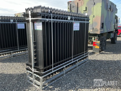 (24) Pieces of KJ Powder Coated Steel Fence w/(25) Post Connectors - Unused