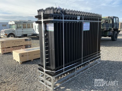 (24) Pieces of KJ Powder Coated Steel Fence w/(25) Post Connectors - Unused