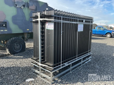 (30) Pieces of Galvanized Steel Garden/Public Space Fence w/(31) Post Connectors