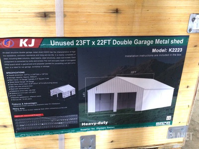KJ K2223 Double Garage Metal Shed - Unused