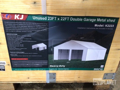 KJ K2223 Double Garage Metal Shed - Unused