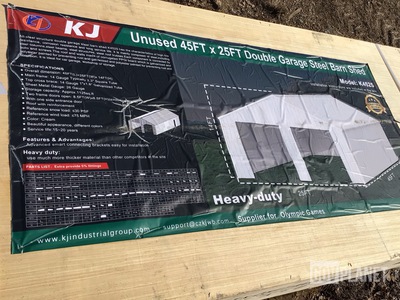 KJ K4525 Double Garage Steel Barn Shed - Unused