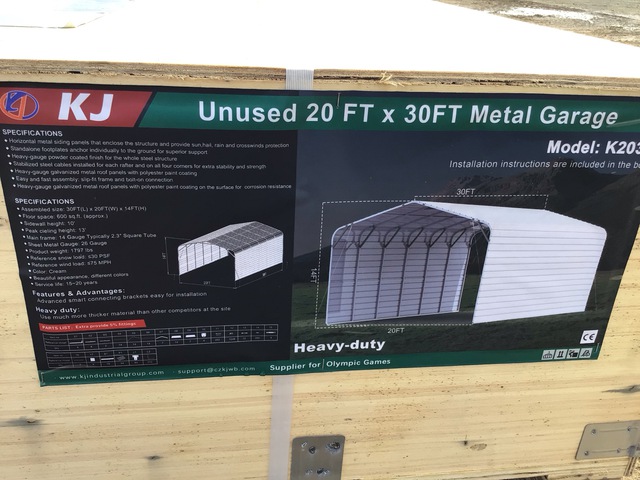 KJ K2030 Metal Garage - Unused