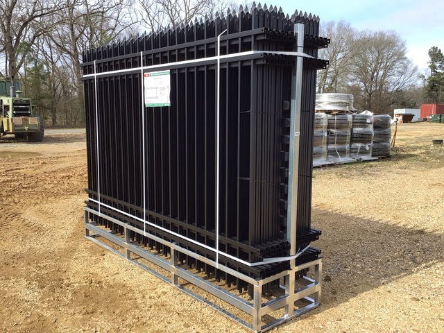 (24) Pieces of KJ Powder Coated Steel Fence w/(25) Post Connectors - Unused