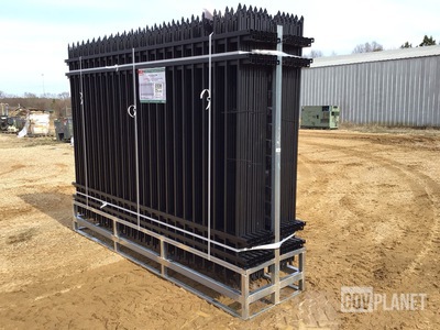 (24) Pieces of KJ Powder Coated Steel Fence w/(25) Post Connectors - Unused