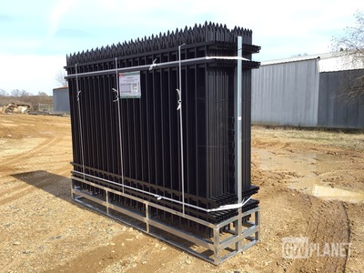 (24) Pieces of KJ Powder Coated Steel Fence w/(25) Post Connectors - Unused