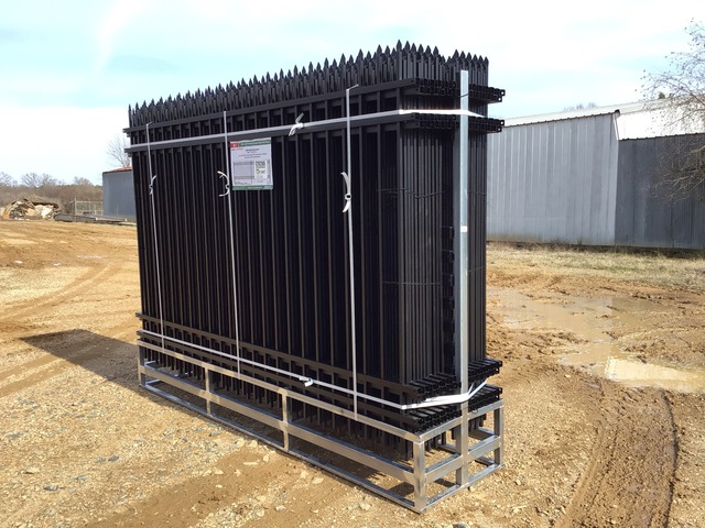 (24) Pieces of KJ Powder Coated Steel Fence w/(25) Post Connectors - Unused