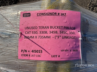 Quantity of (4) Teran 4I5015 Bucket Pins (Unused) - Fits Cat 330