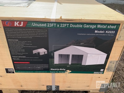 KJ K2223 Double Garage Metal Shed - Unused