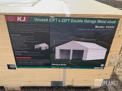 KJ K2223 Double Garage Metal Shed - Unused