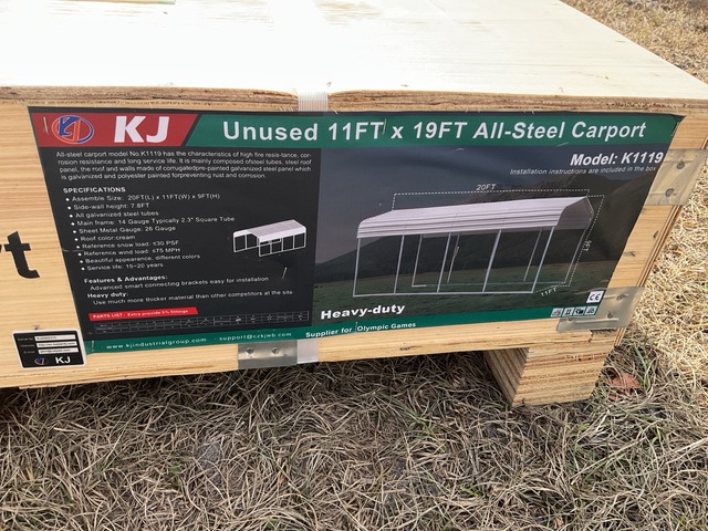 KJ K1119 All-Steel Carport - Unused KJ K1119 All-Steel Carport - Unused