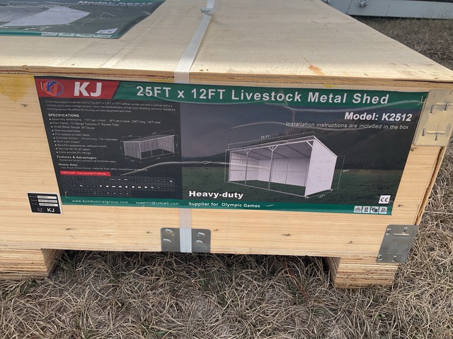 KJ K2512 Livestock Metal Shed - Unused