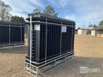 (24) Pieces of KJ Powder Coated Steel Fence w/(25) Post Connectors - Unused