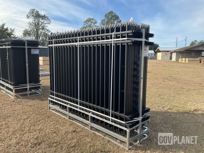 (24) Pieces of KJ Powder Coated Steel Fence w/(25) Post Connectors - Unused
